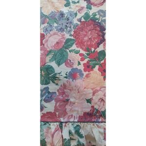 STEVENS QUEEN FLAT PERCALE SHEET 2PC SET RUFFLE  FLORAL ROMANTIC COTTAGECORE